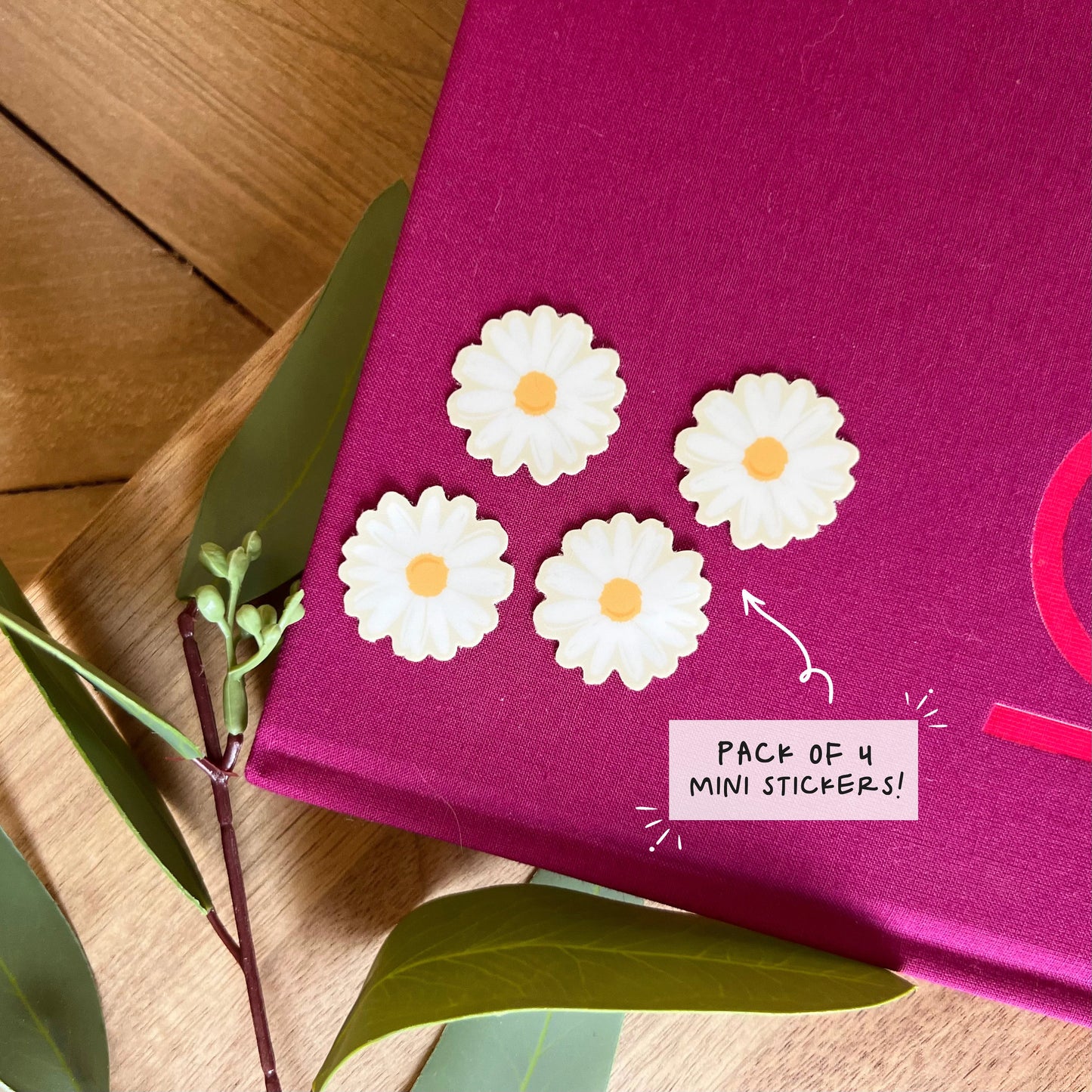 Daisy Flower Mini Sticker Pack of 4