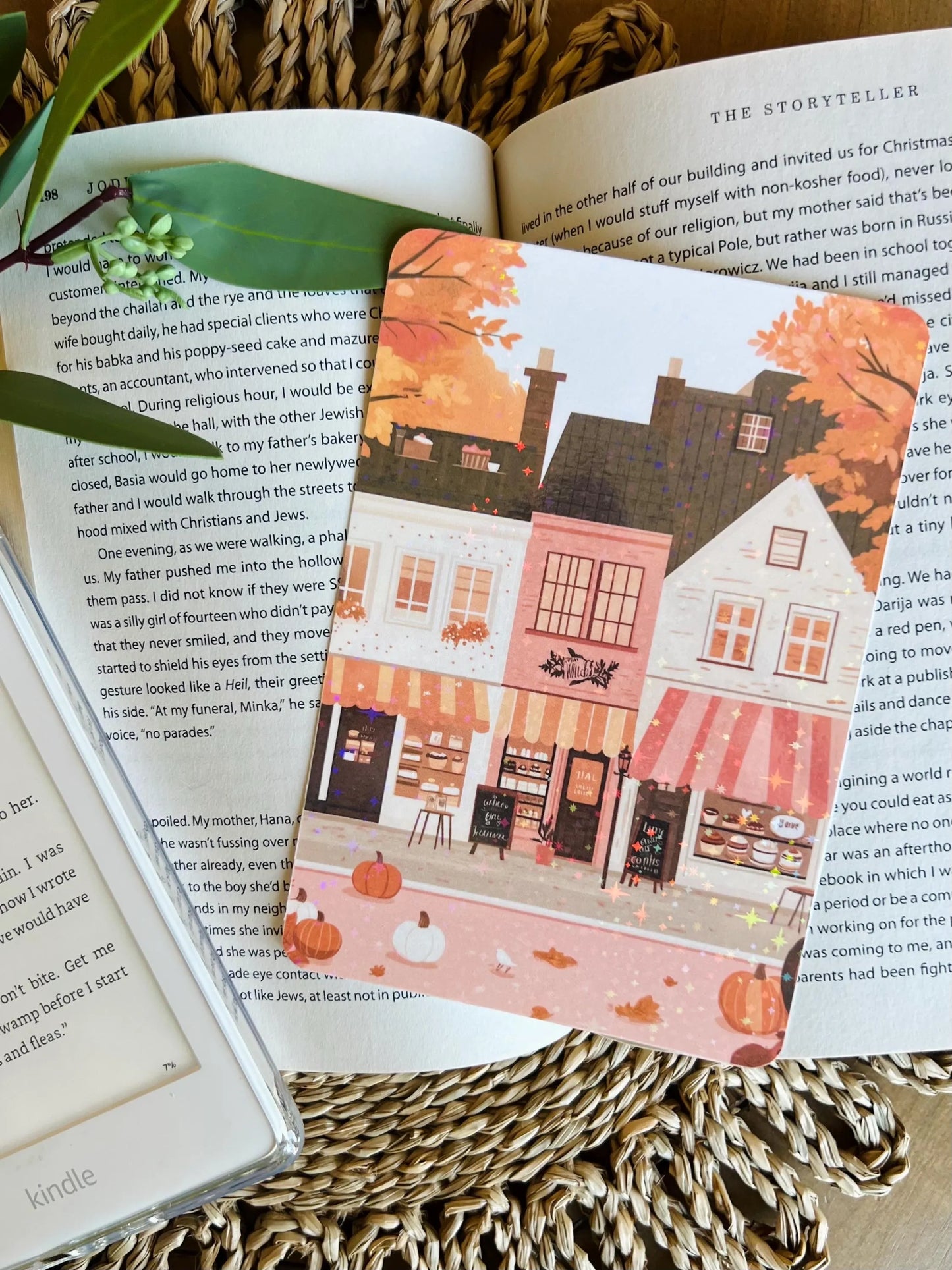 Cozy Fall Town Kindle Insert