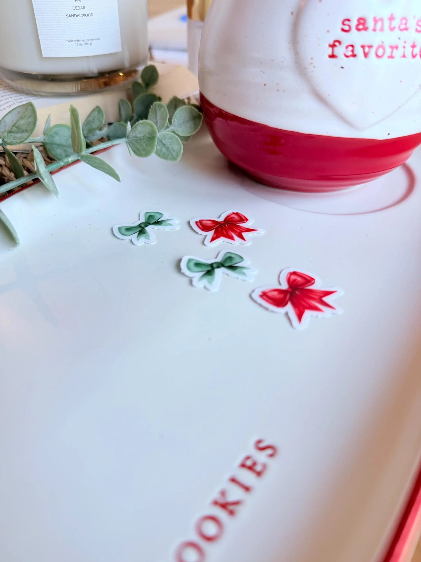 Christmas Bows Mini Sticker Pack of 4