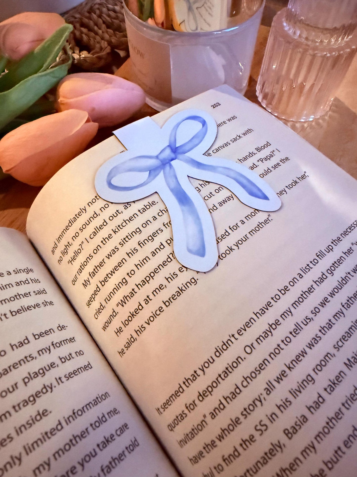 Blue Bow Magnetic Bookmark