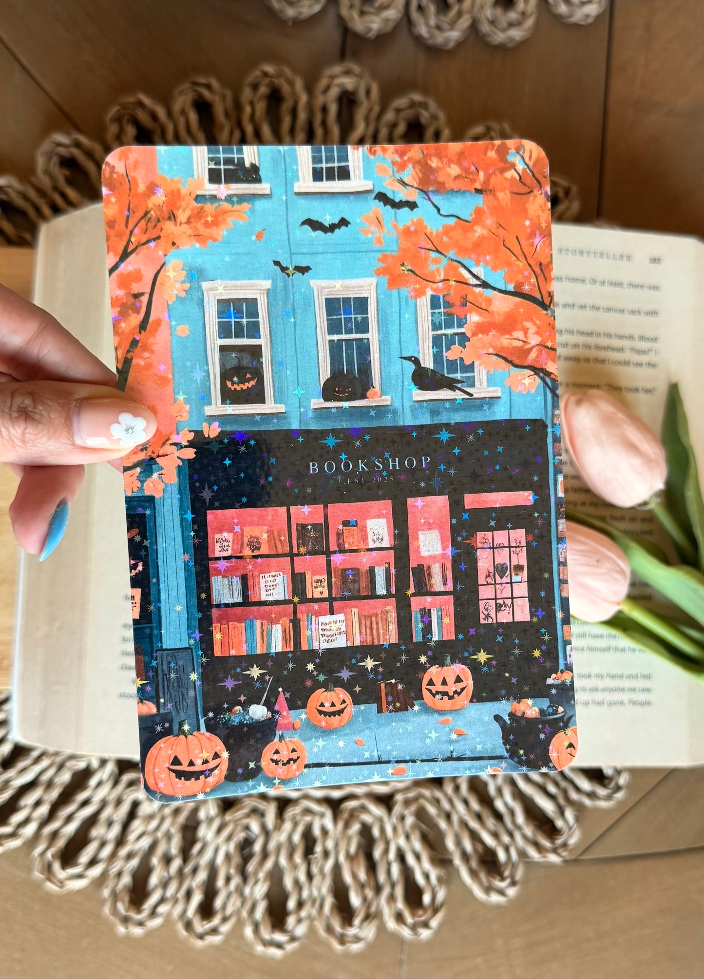 Blue Halloween Bookshop Kindle Insert