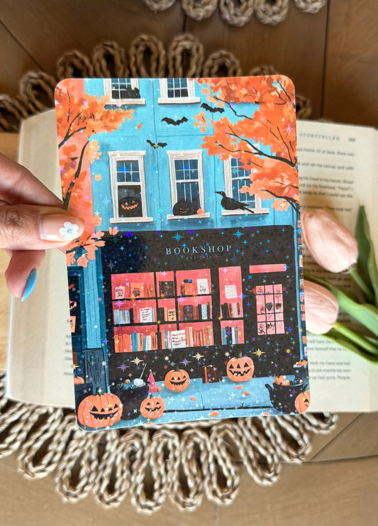 Blue Halloween Bookshop Kindle Insert