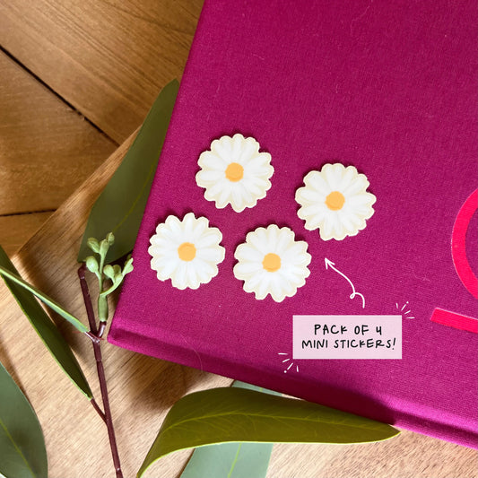 Daisy Flower Mini Sticker Pack of 4
