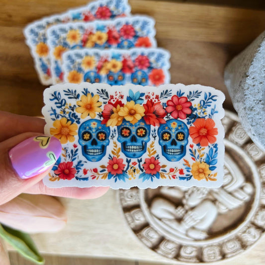 Floral Skull Sticker