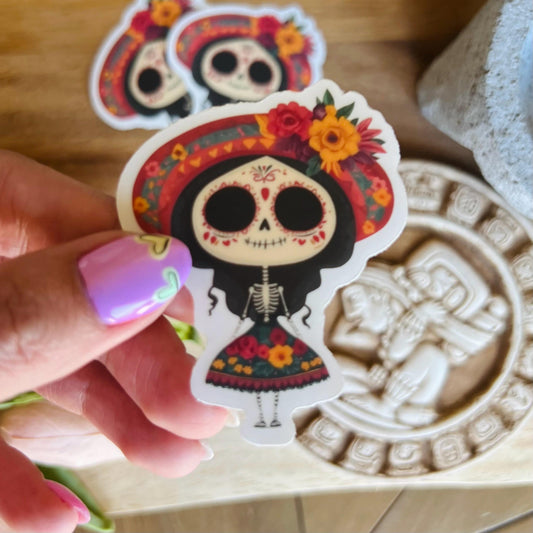 Skeleton Girl Sticker