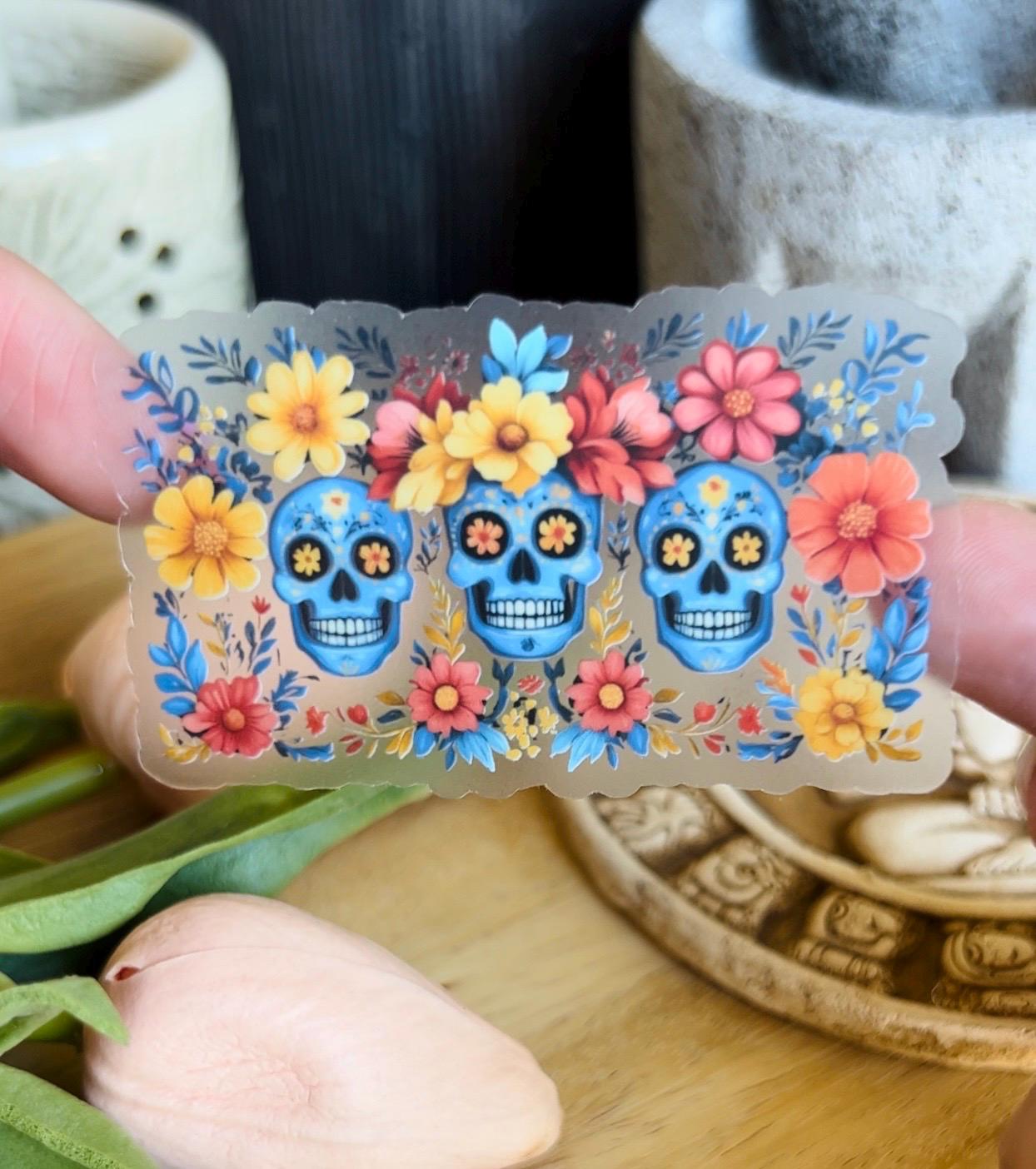 Floral Skull Sticker