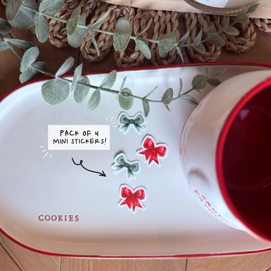 Christmas Bows Mini Sticker Pack of 4