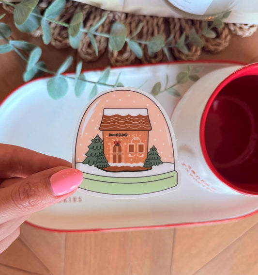 Christmas Bookshop Globe Sticker
