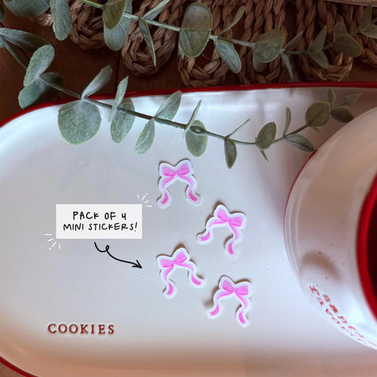 Pink Bows Mini Sticker Pack of 4