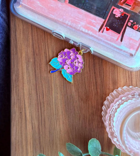 Purple Hydrangea Kindle Charm