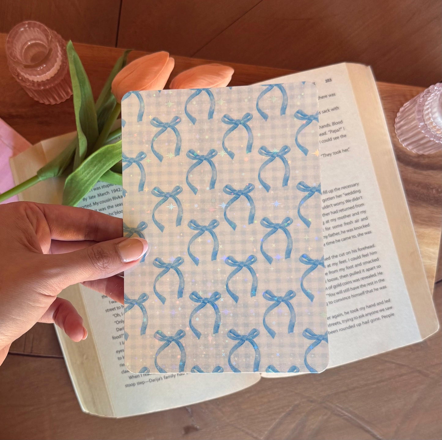 Blue Coquette Bows Kindle Insert