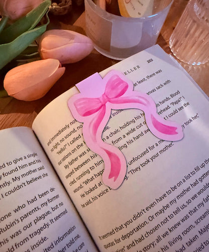 Pink Bow Magnetic Bookmark