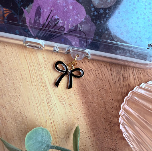 Black Bow Kindle Charm