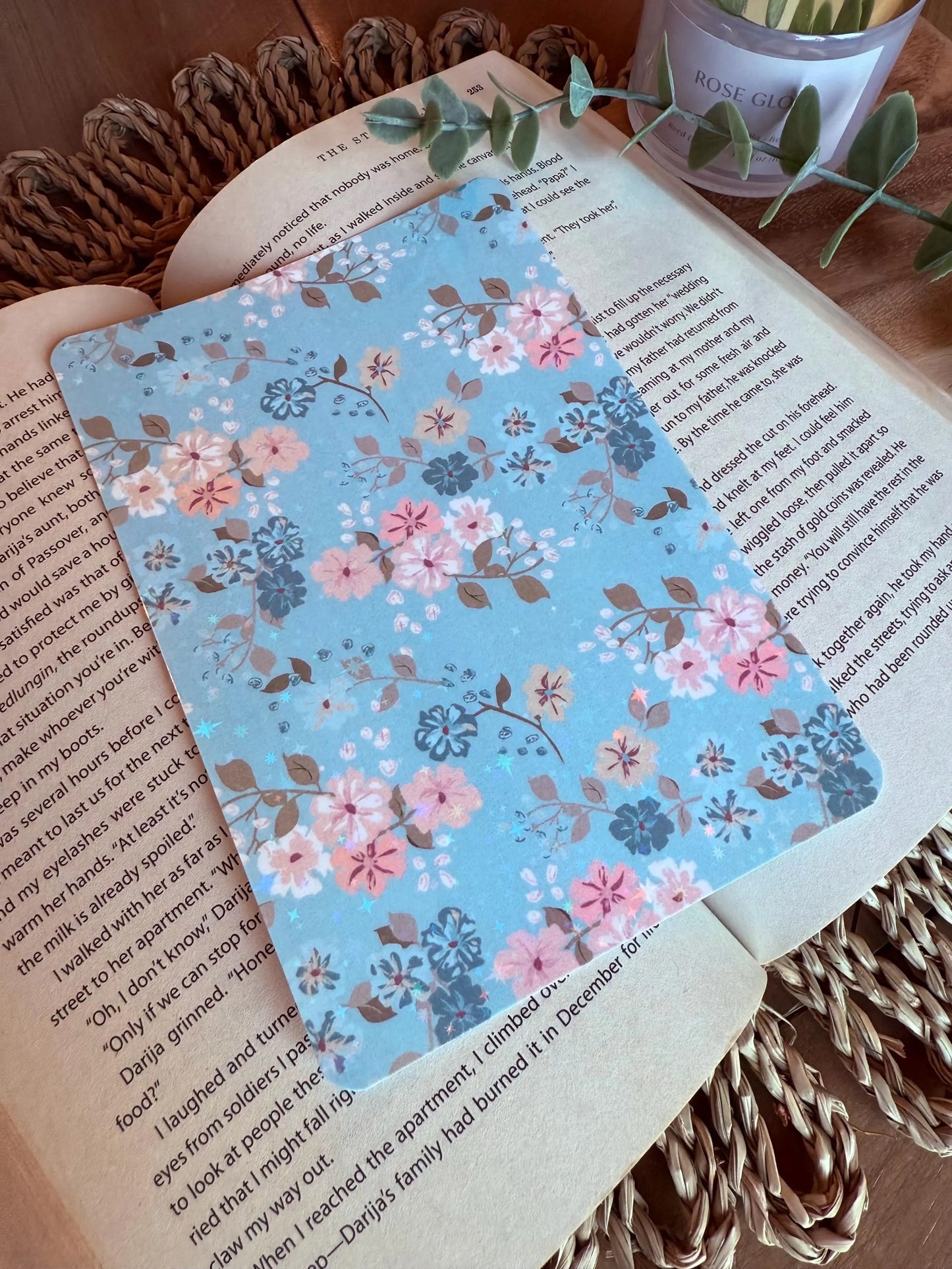Blue Floral Kindle Insert
