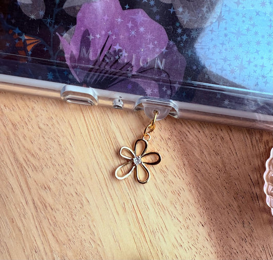 Gold Flower Kindle Charm